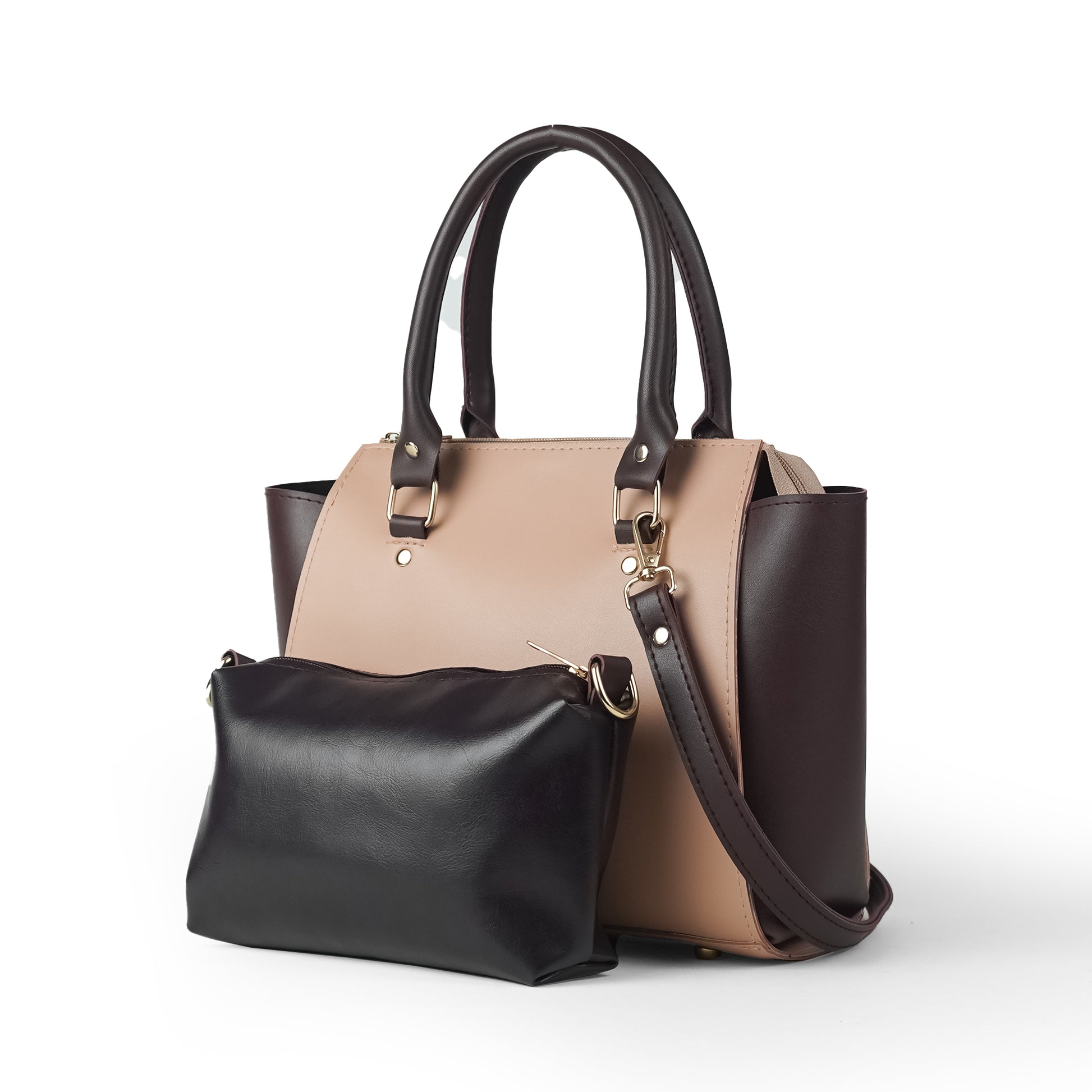 Elegant Handbag Set of 2 (Peach)