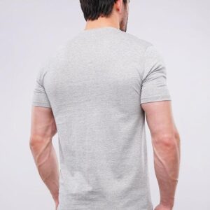 Men Plain T-Shirt Half Sleeves Grey - Image 3