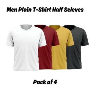 Men Plain T-Shirts Half Sleeves Pack of 4