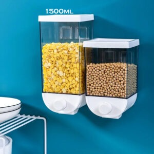 Transparent Grain Storage Box 1500ml Wall Mounted - Image 2