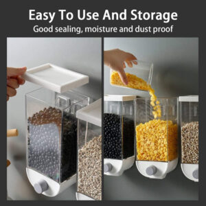 Transparent Grain Storage Box 1500ml Wall Mounted - Image 7