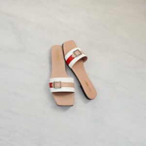 Women Shoes Flats Buckle Design Beige