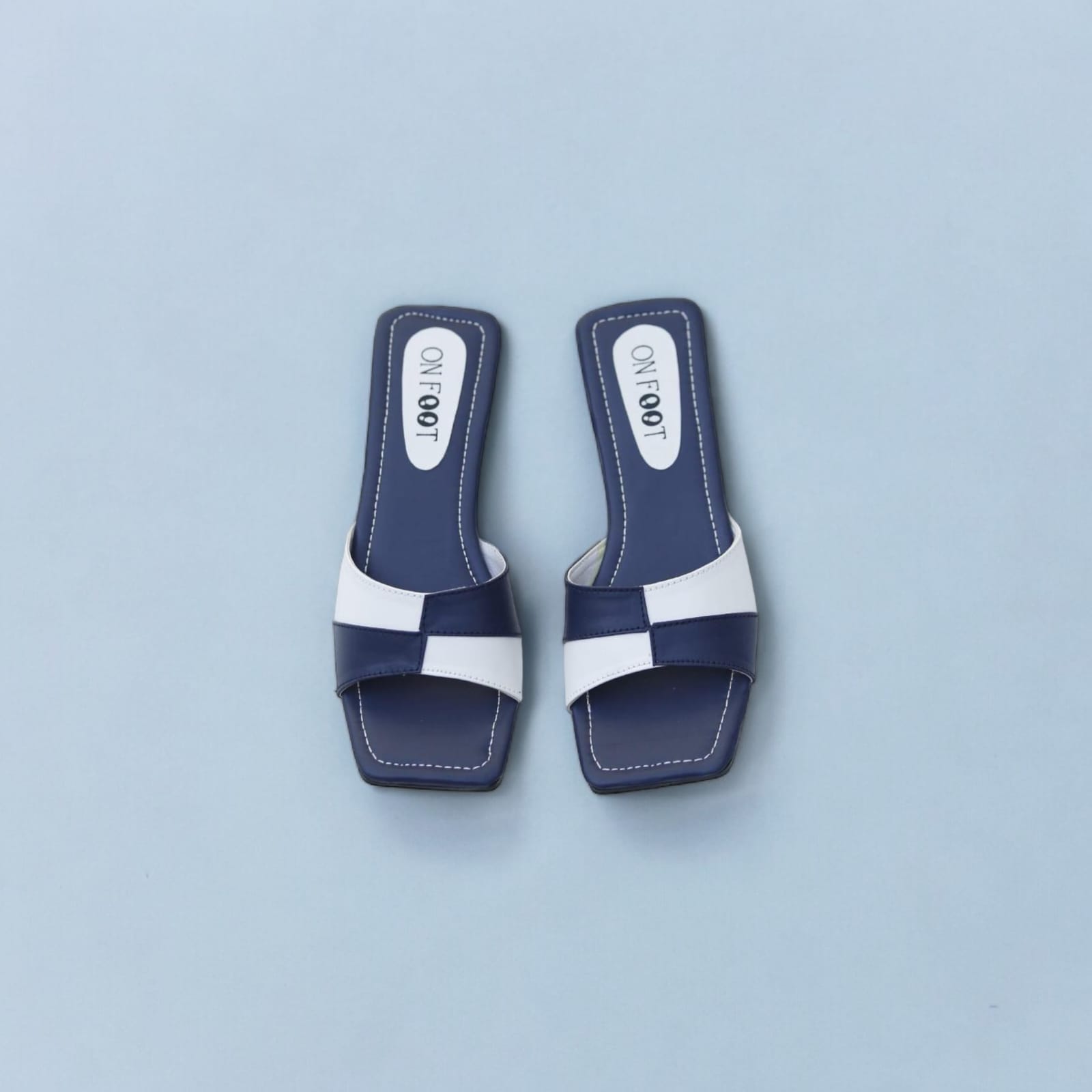 Women Shoes Flats Check Design Blue