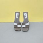 Women Shoes Flats Check Design Olive-Grey