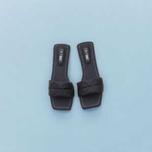 Women Shoes Flats Stitched Design Black