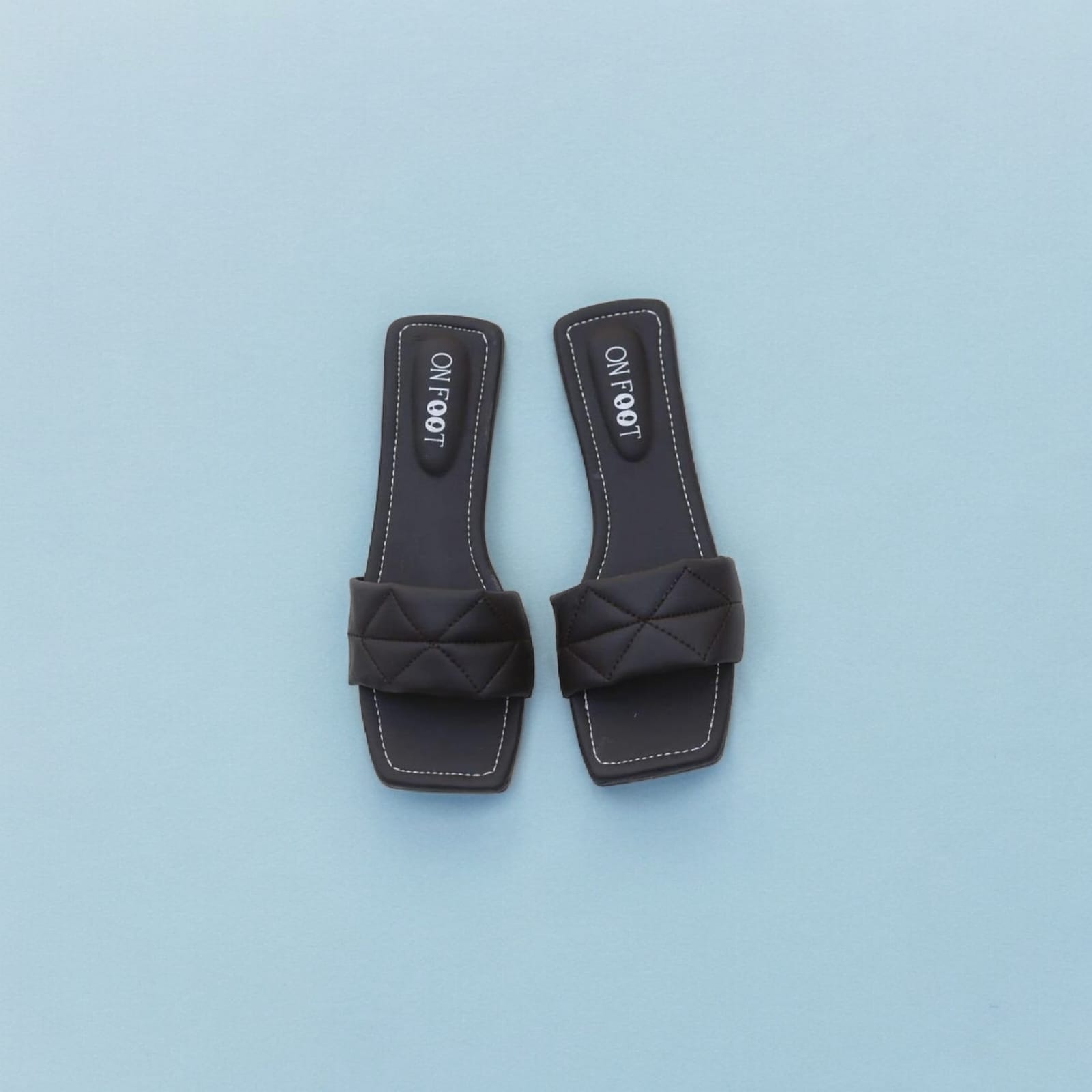 Women Shoes Flats Stitched Design Black