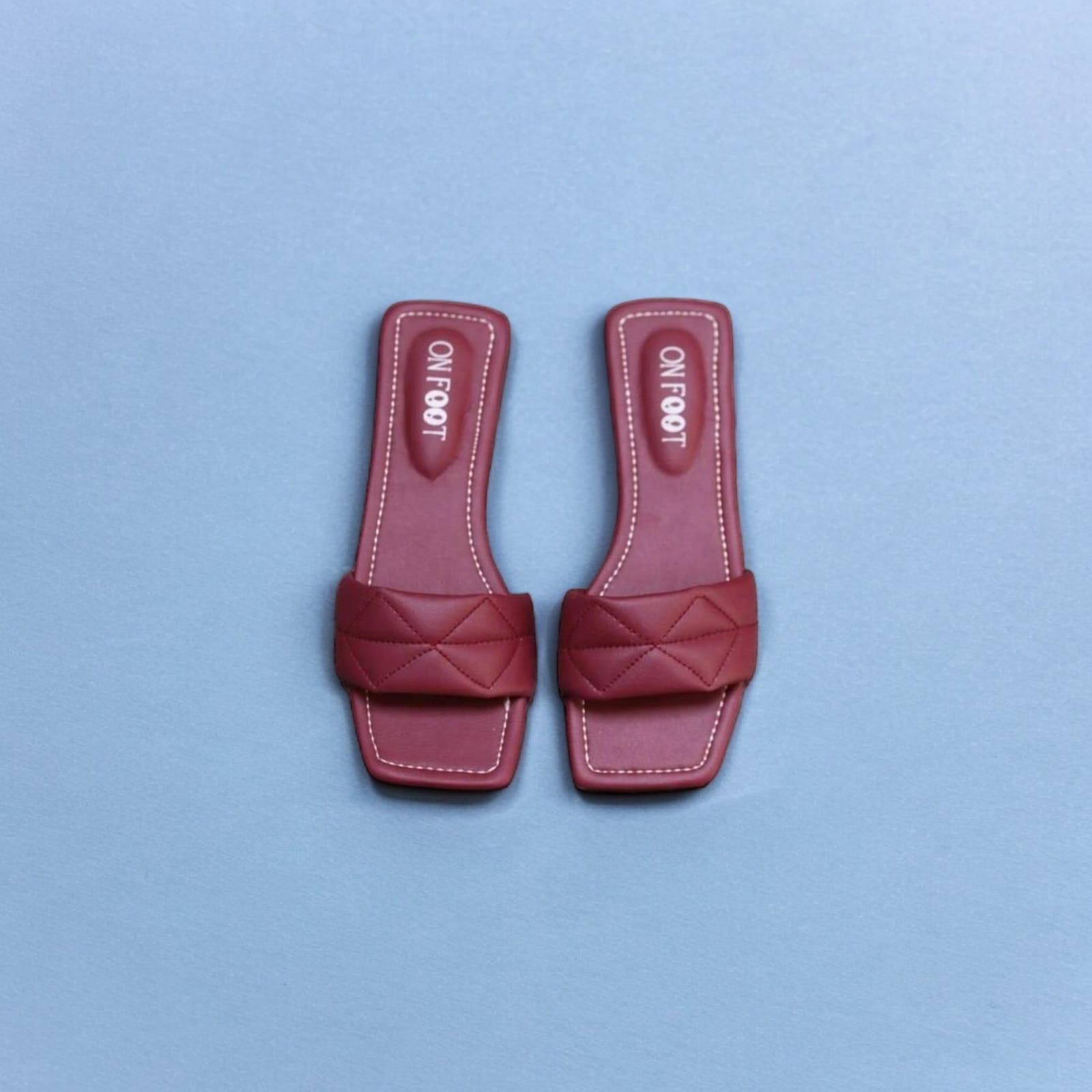 Women Shoes Flats Stitched Design Maroon