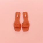 Women Shoes Flats Stitched Design Orange