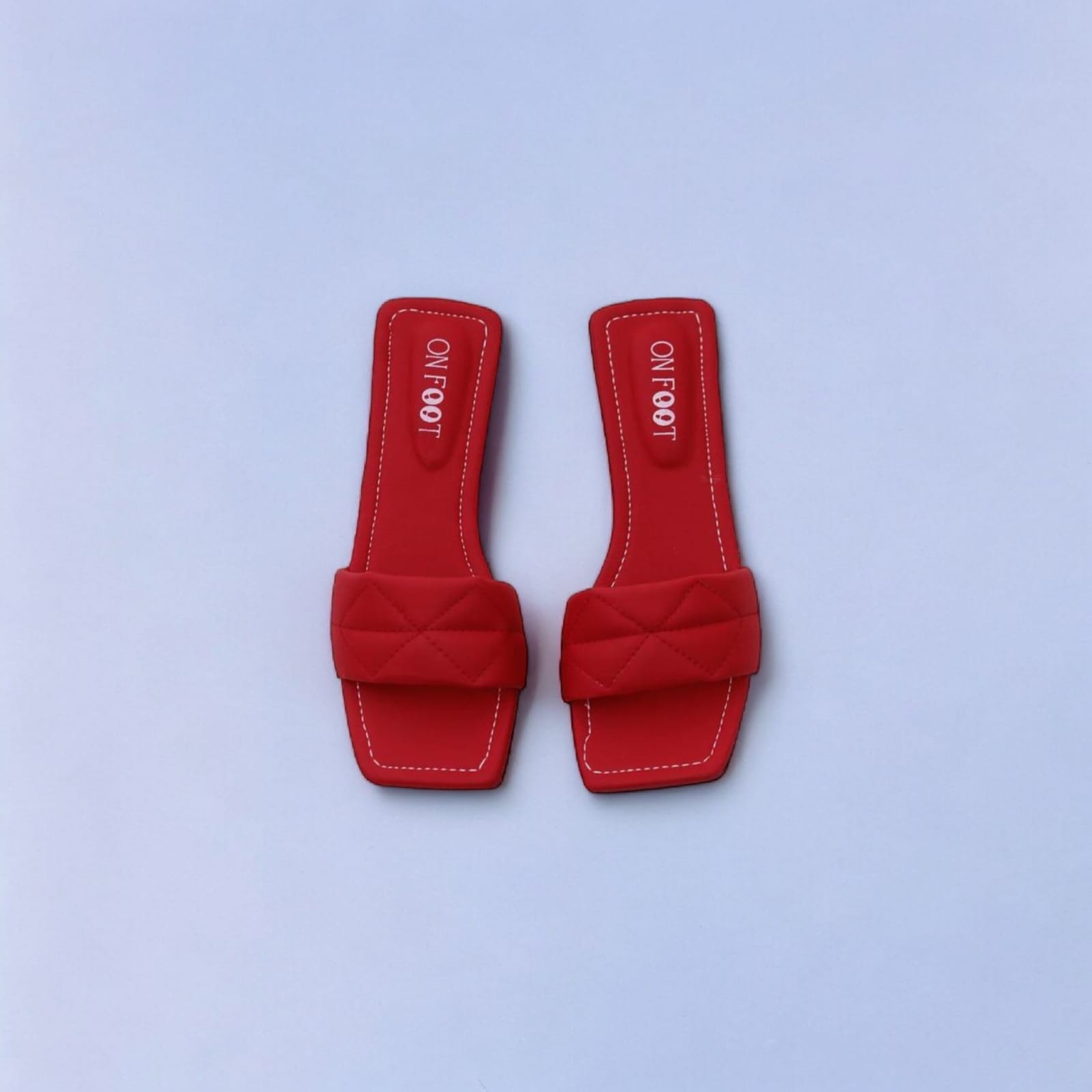 Women Shoes Flats Stitched Design Red