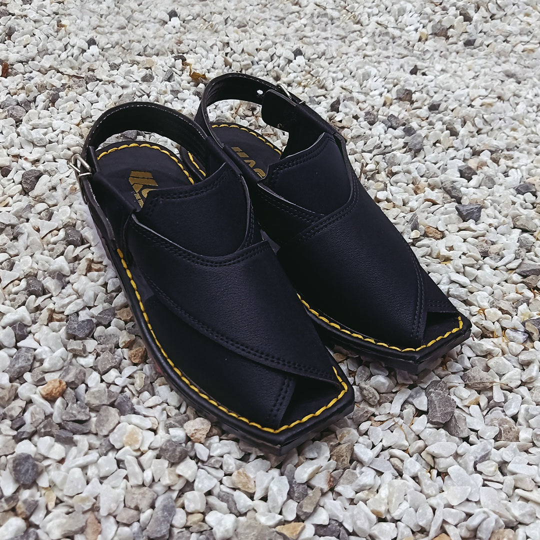 Men Peshawari Chappal Black
