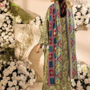 Winter Unstitched Digital Printed 3Pc (Green) - Image 6